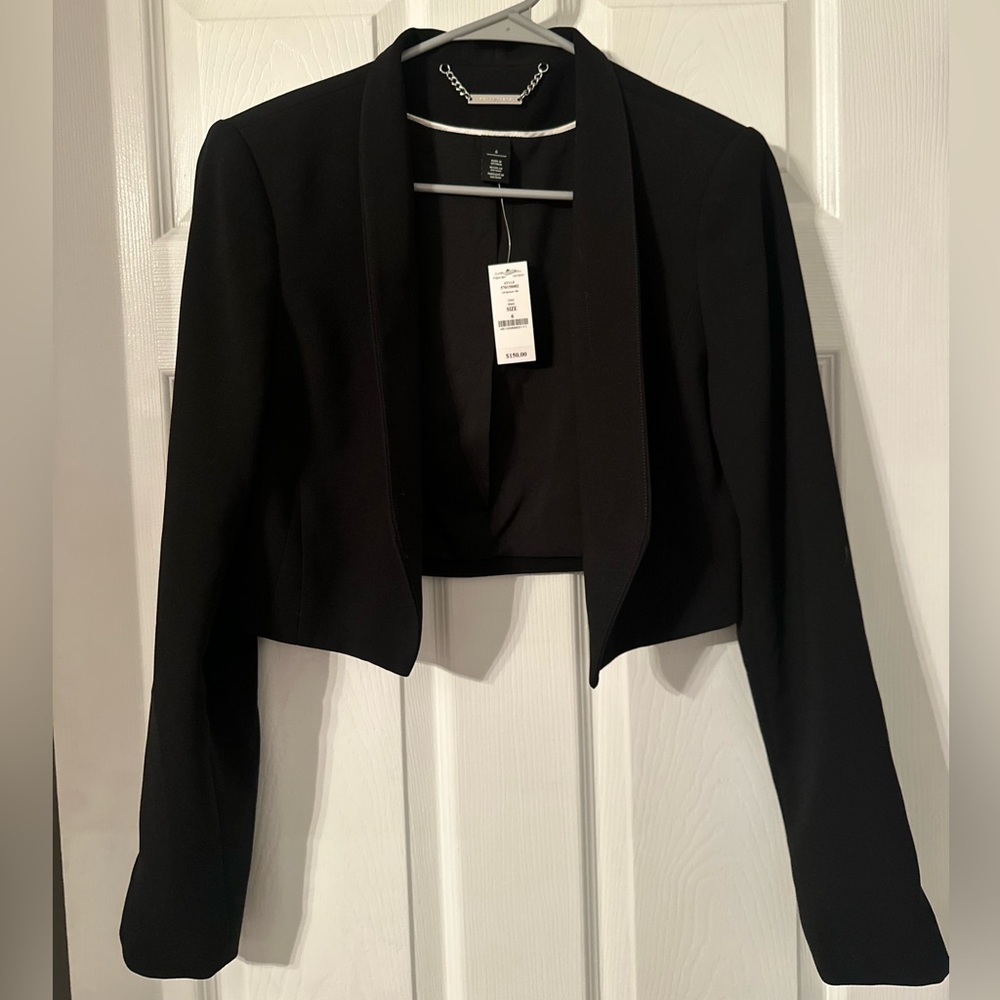 White House Black Market Elegant Black Cropped Blazer